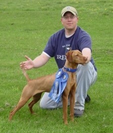 Jon & Nena -- First Place, Open Puppy & Walking Puppy, GSP of IL Field Trial, April 2007